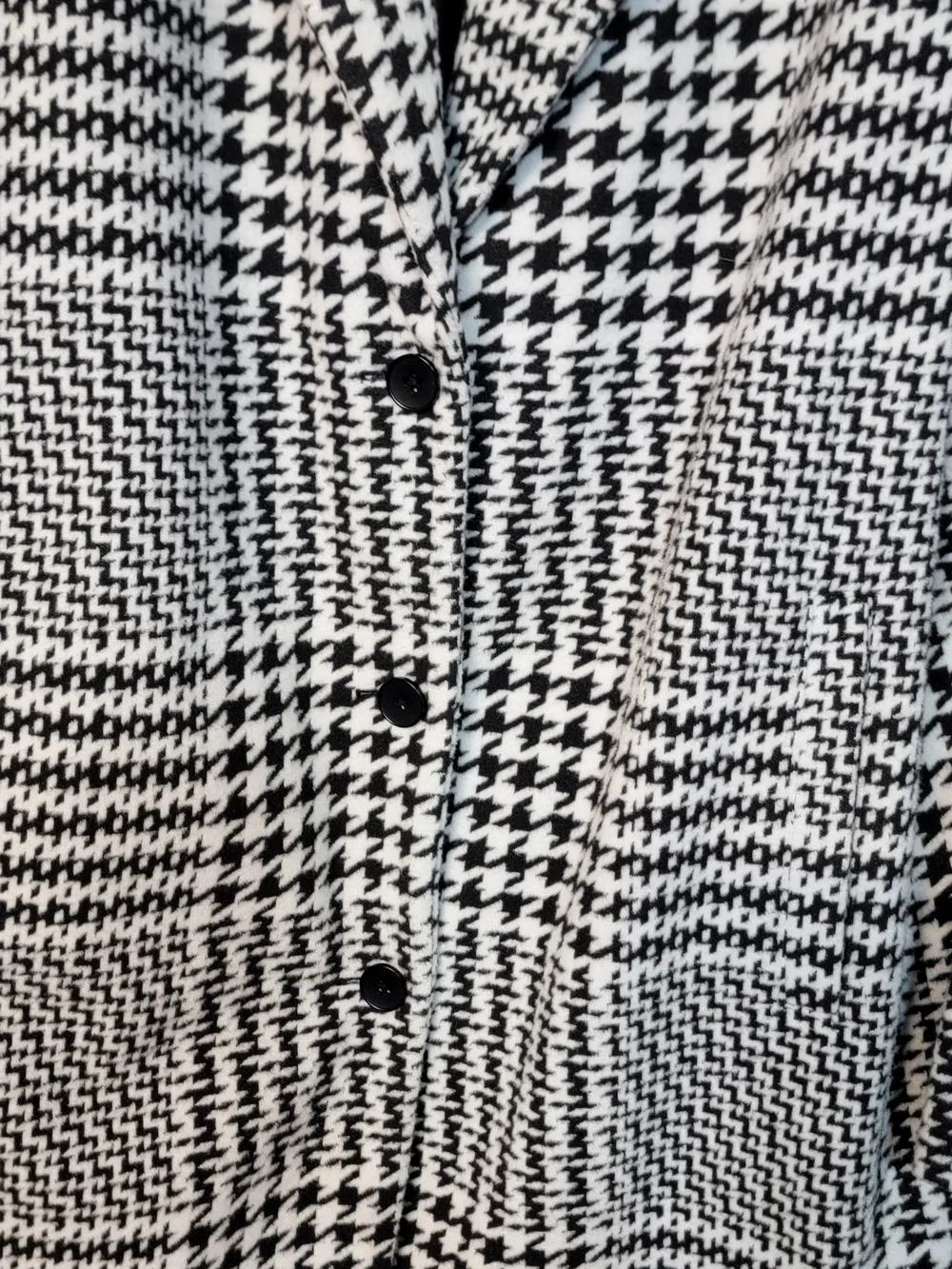 torrid Black & White Houndstooth Plaid Pea Coat - Picture 6 of 12
